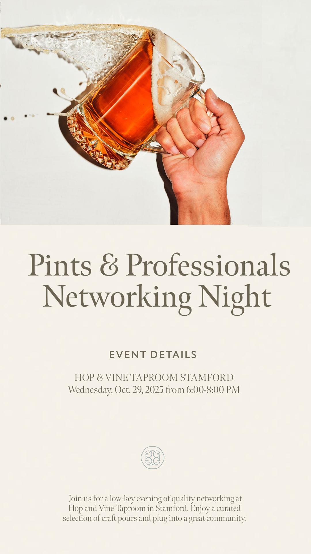Pints & Professionals Night at Hop and Vine Taproom